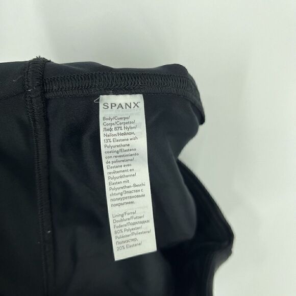 Spanx Moto Leggings Size XS Womens Black Faux Leather Pull On Stretch Biker - Picture 6 of 7